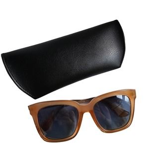 DIFF Bella Oversized Sunglasses Polarized Coral Blue Used With Case CR-BE10P